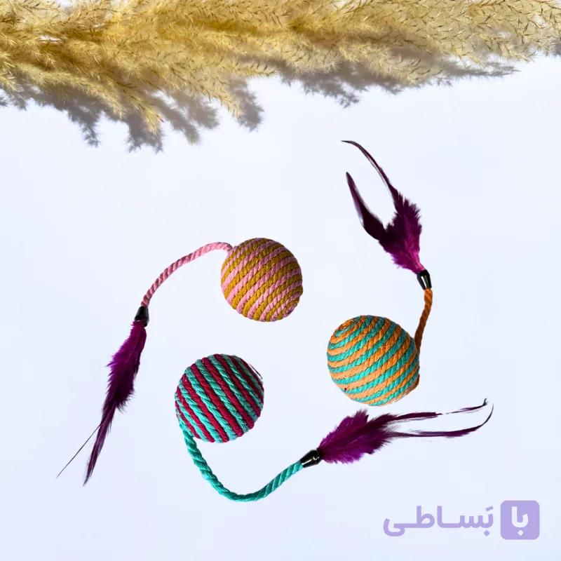 توپ بازی دنباله دار ونوس مناسب سگ و گربه — تصویر 1