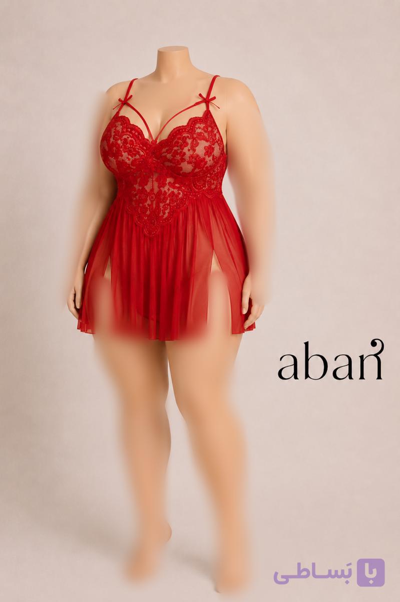 لباس خواب سایز بزرگ هارنس دار کوتاه چاکدار