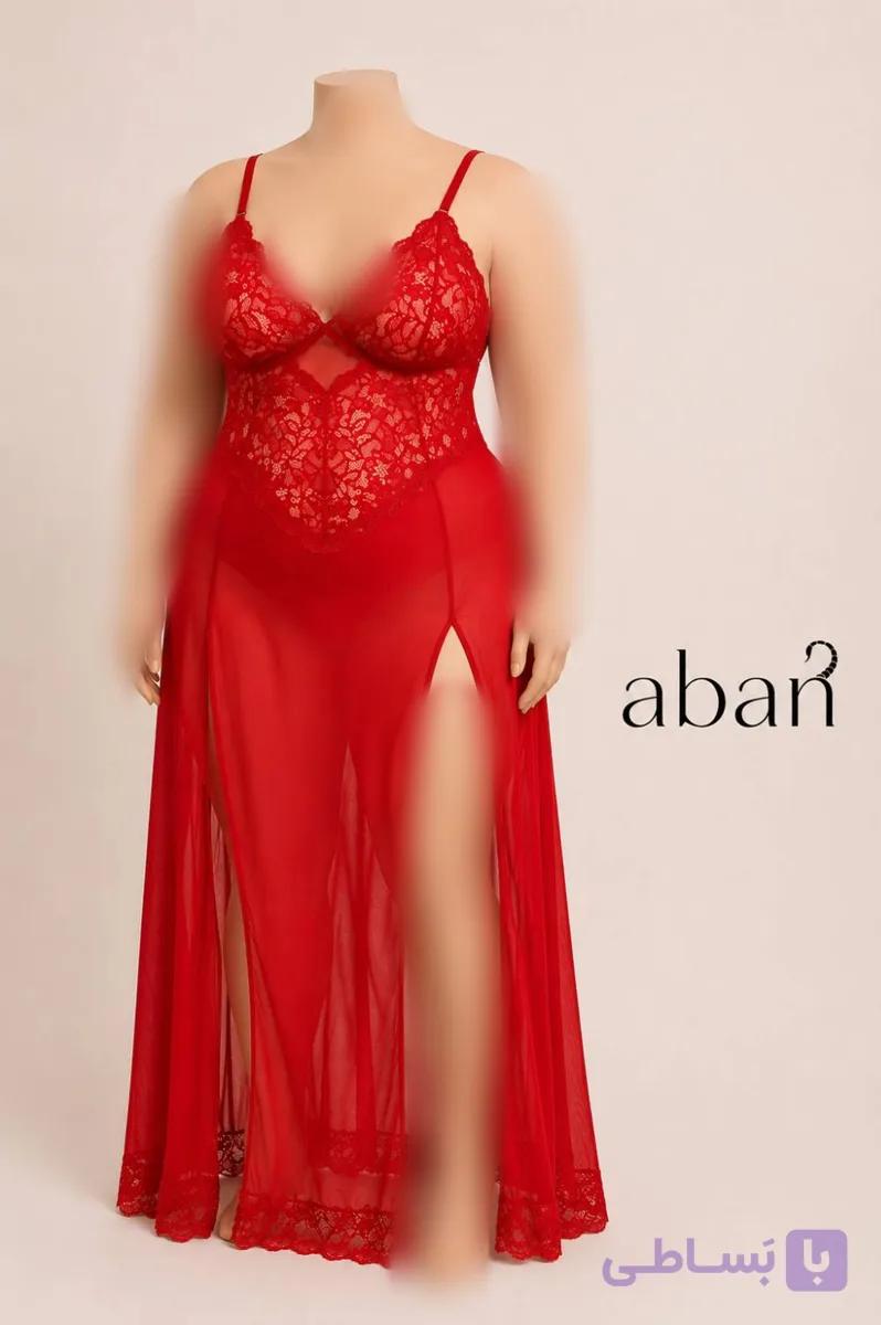 لباس خواب آرام مدل حریر کش جلو چاکدار بیگ سایز