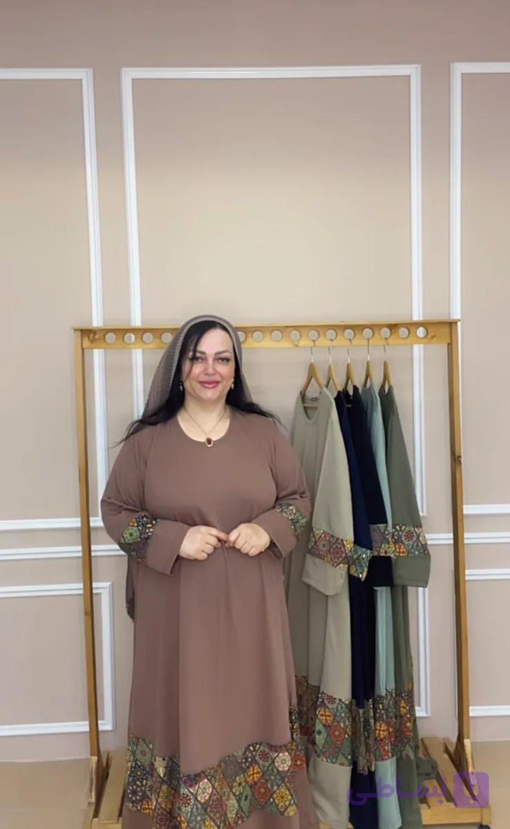 پیراهن زنانه ویسکوز سایز بزرگ ساده با خرجکار سنتی کد ۰۱۳