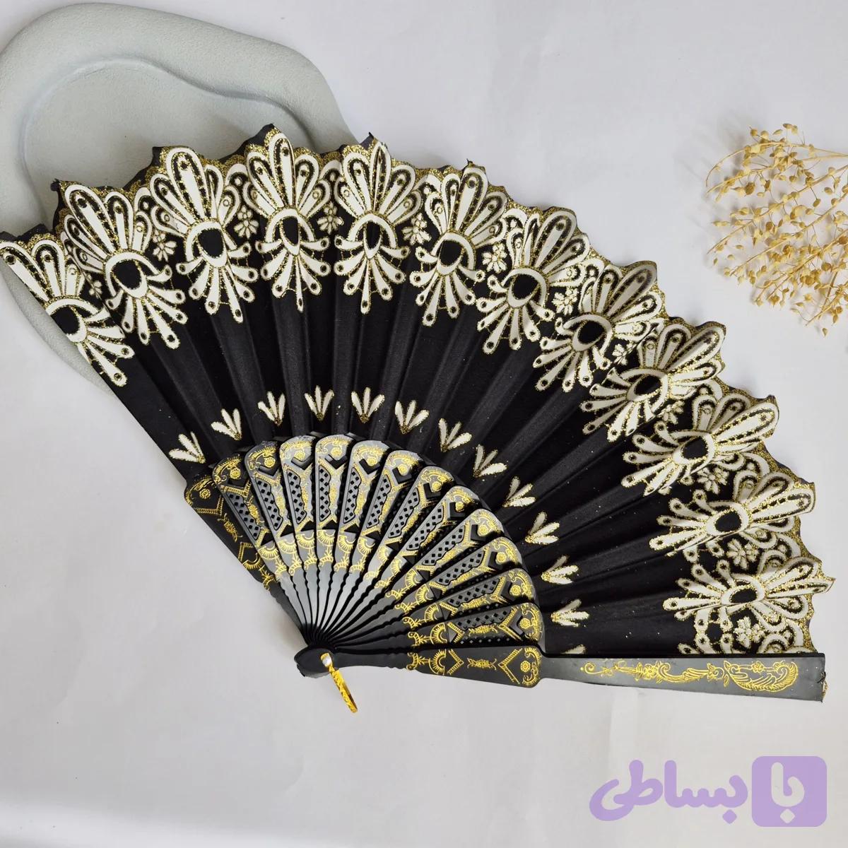 بادبزن دستی مجلسی زنانه مناسب عروسی و مهمانی | دلسامه — تصویر 1