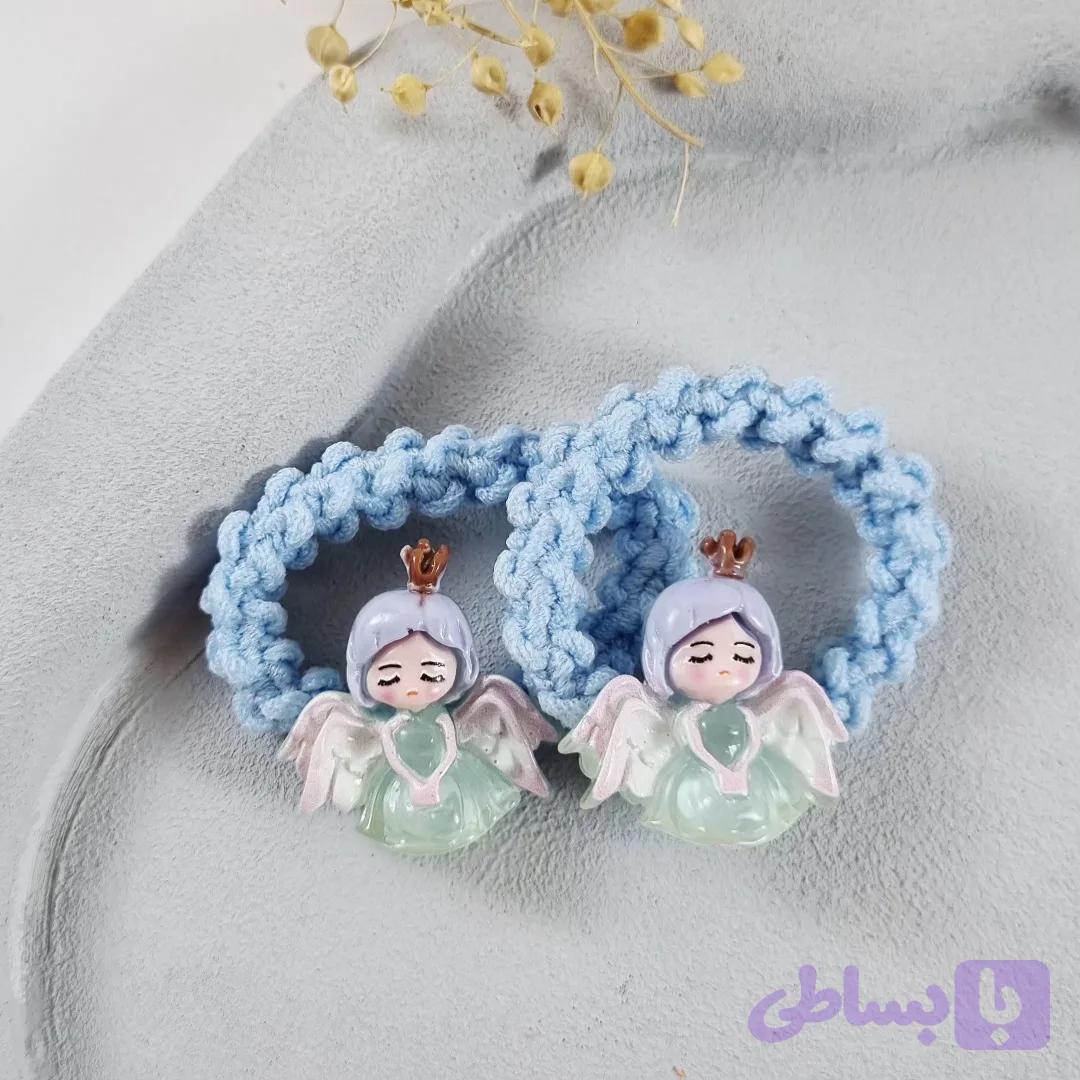 کش مو دخترانه بافتنی طرح فرشته پک ۲ عددی | دلسامه — تصویر 1