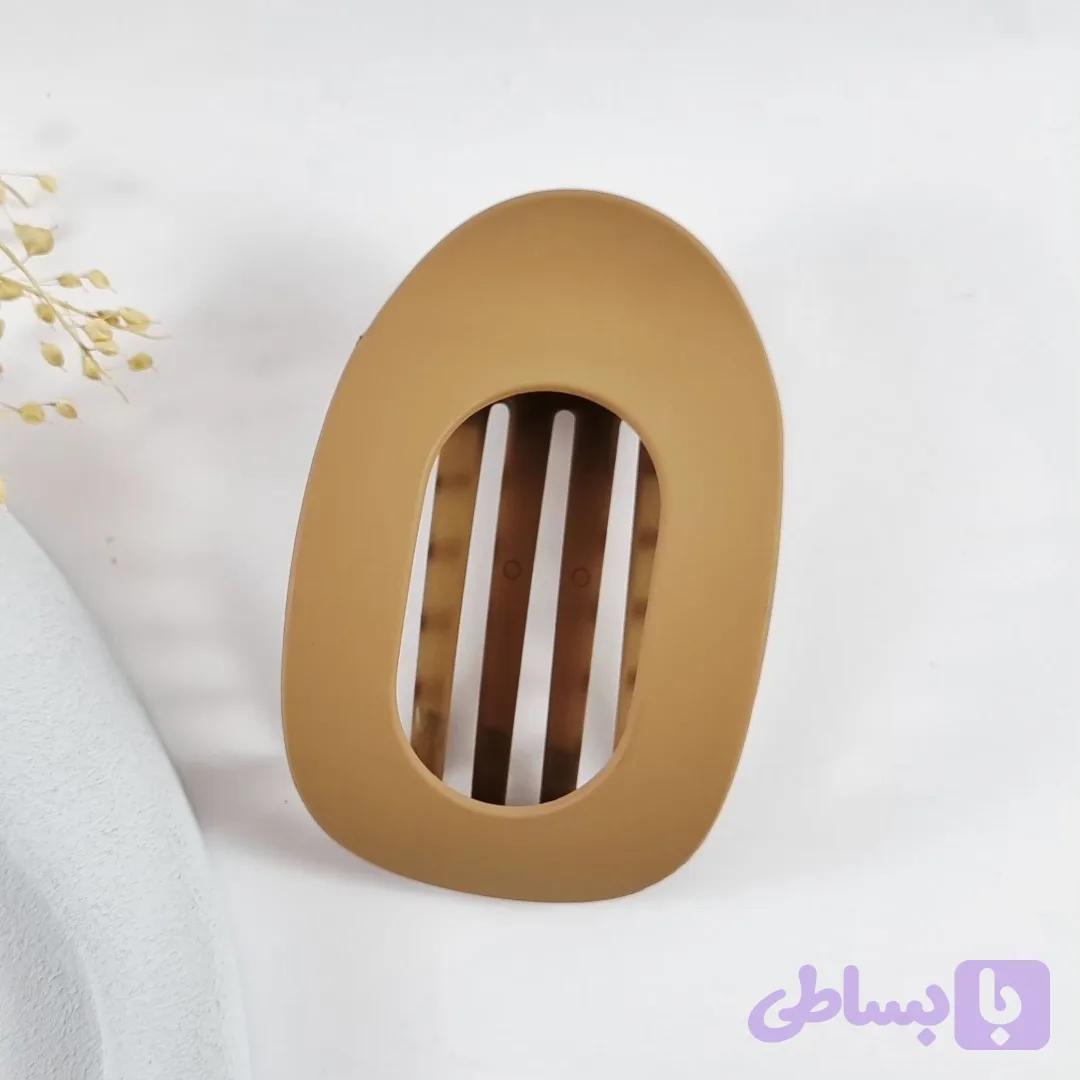 گیره پشت مو انبری پهن مدل بیضی مات رنگ نود | دلسامه — تصویر 1
