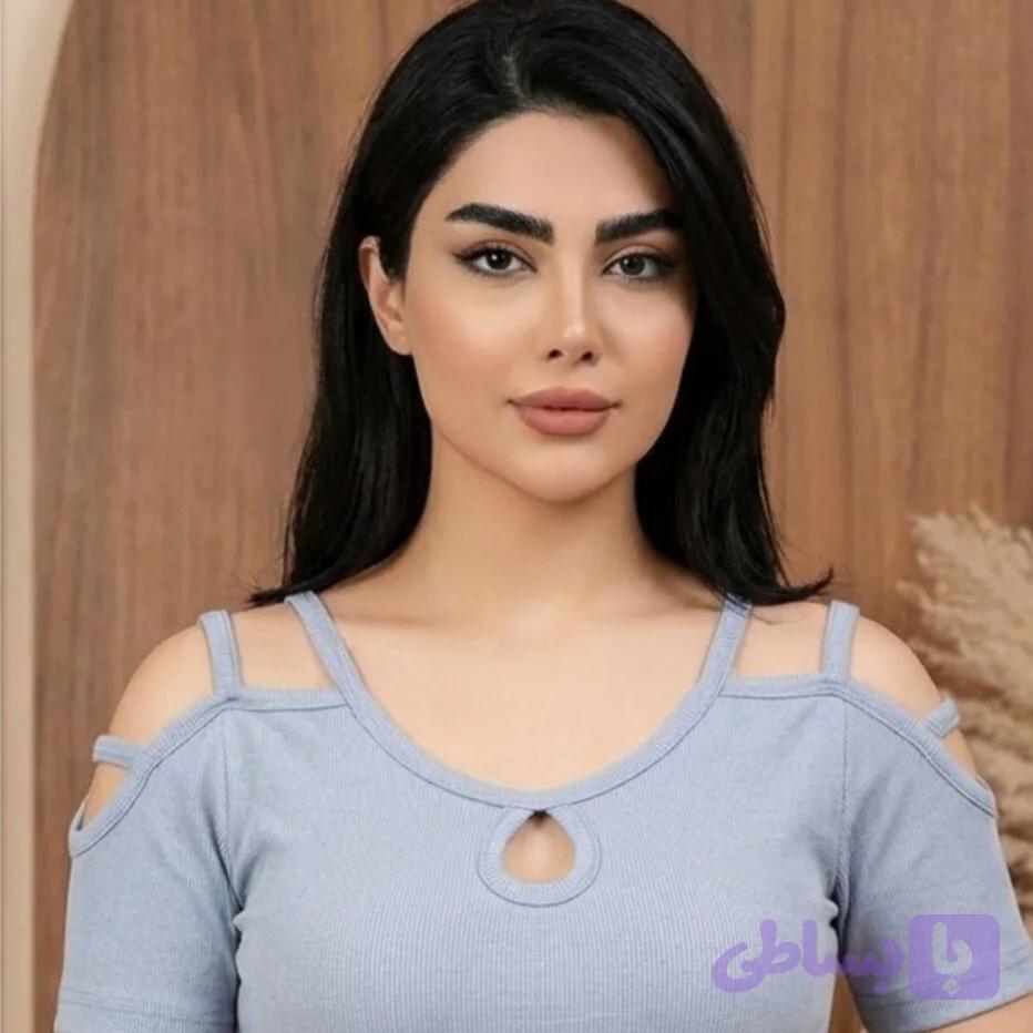 تیشرت زنانه کبریتی یقه اشکی سرشانه نردبانی فری سایز ۳۶ تا ۴۲ | دلسامه — تصویر 1