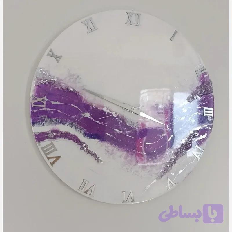 ساعت دیواری رزینی طرح بنفش