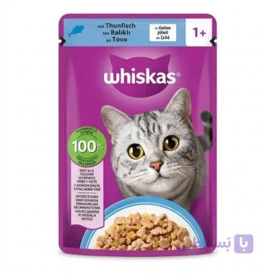 پوچ گربه بالغ ویسکاس مدل ژلی طعم ماهی تن وزن 85 گرم
