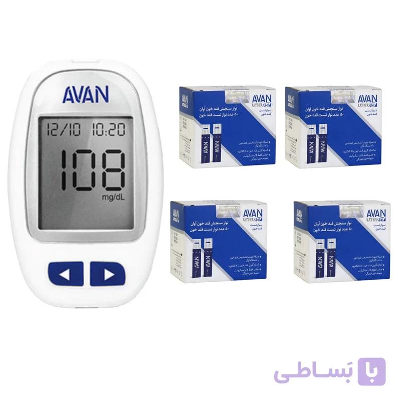 دستگاه تست قندخون مدل AGM01 آوان همراه 10 عدد نوار — تصویر 1
