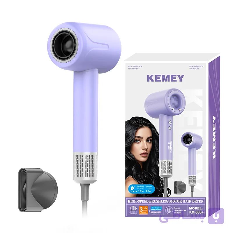 سشوار حرفه ای کیمی KM-6884 | قدرت 1600 وات، موتور 110000 دور در دقیقه | مناسب سالن و منزل — تصویر 1