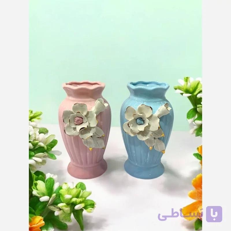 گلدان کوزه ای برجسته سرامیکی