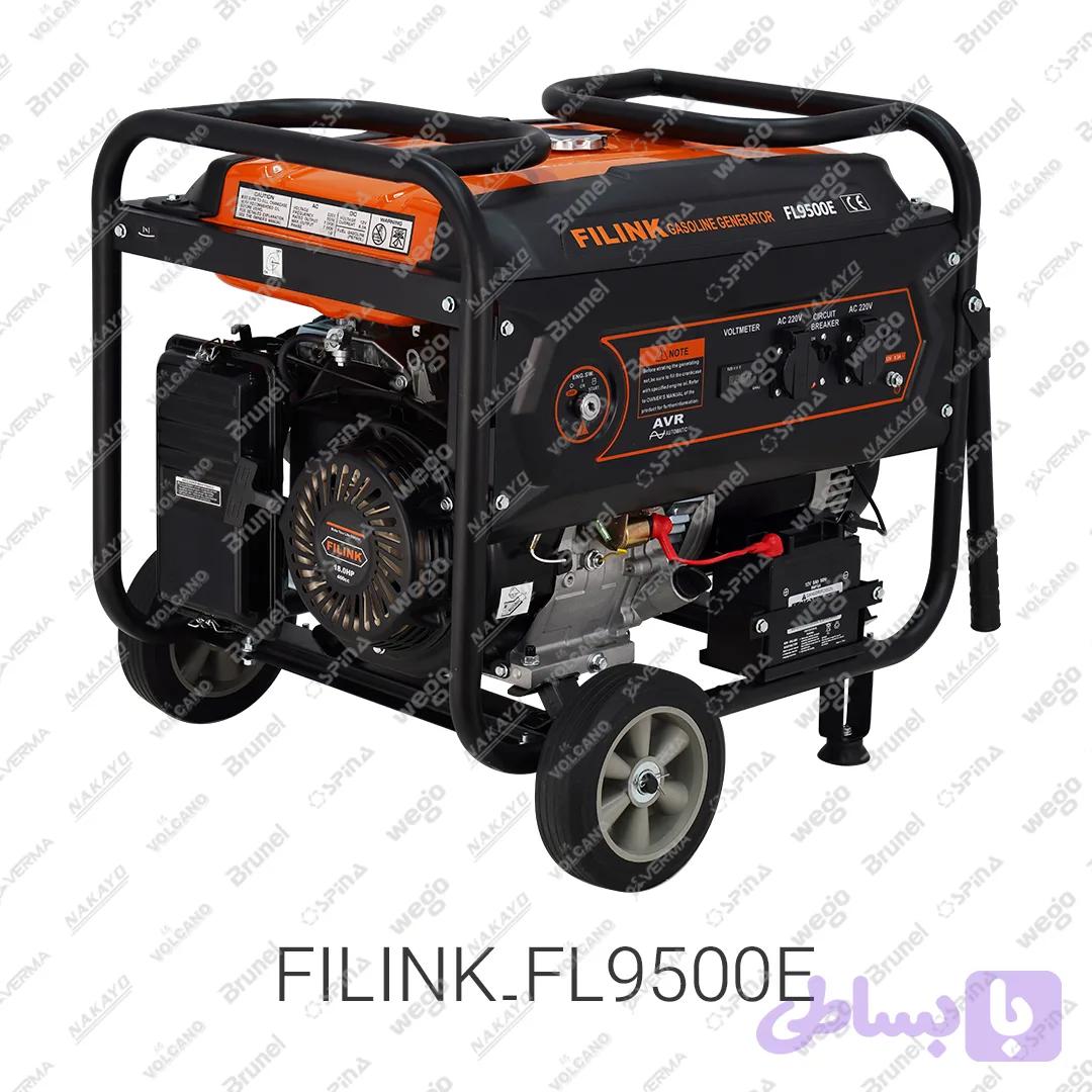 موتور برق فیلینک مدل fl9500e بنزین استارت 7/5 کیلووات