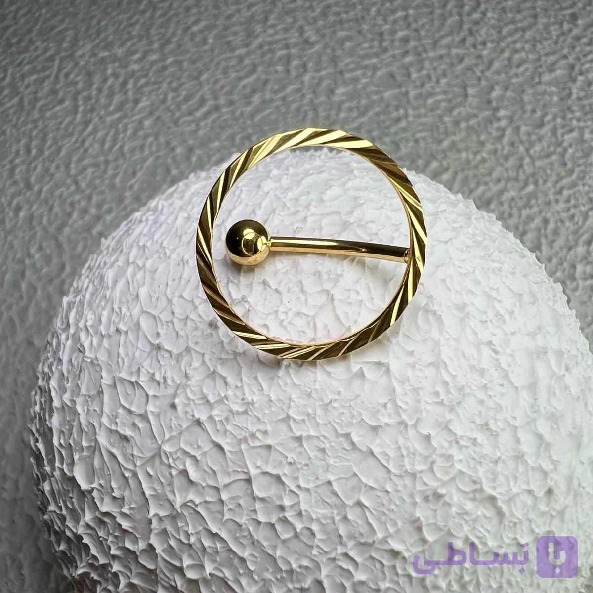 پیرسینگ ناف جواهری طلایی ریورس کد 583 — تصویر 1