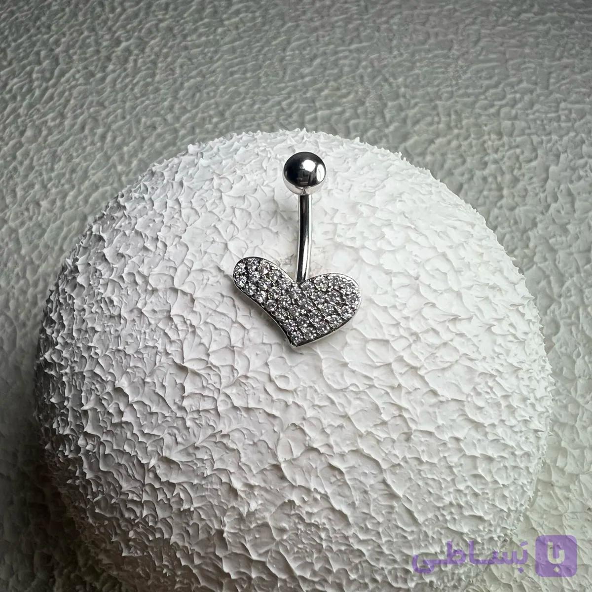 پیرسینگ ناف قلب جواهری کد 569 — تصویر 1
