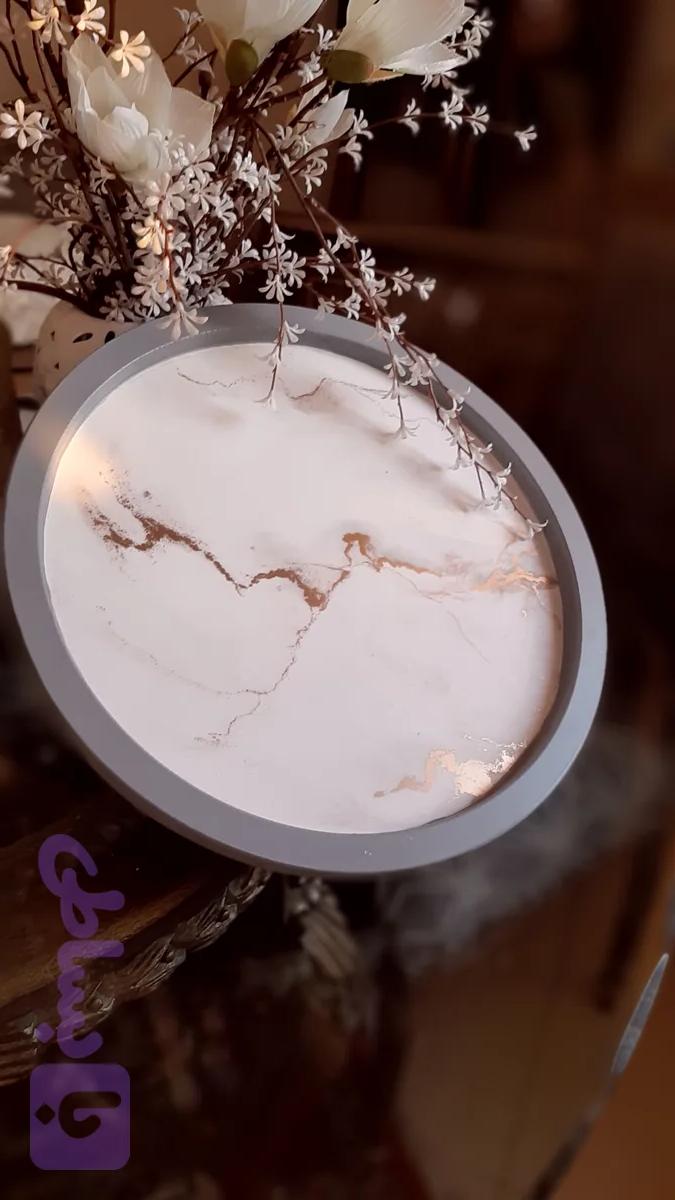 سینی گرد طرح سنگ مرمر۰۲۶