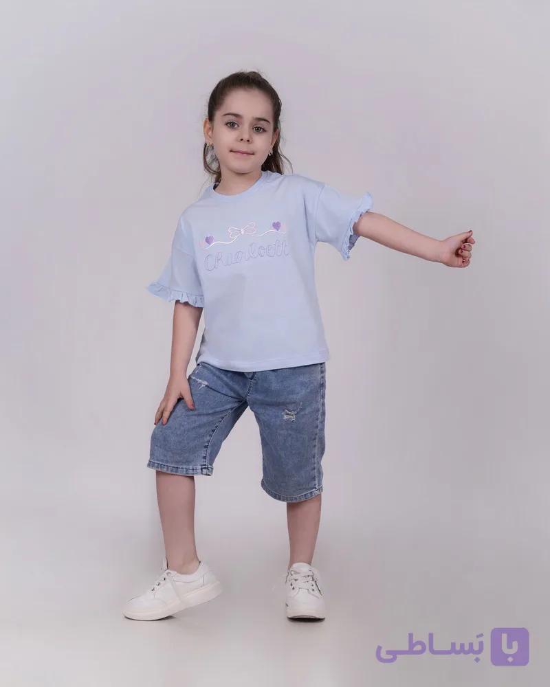 تیشرت دخترانه باکسی مناسب ۲ تا ۱۰ سال — تصویر 1