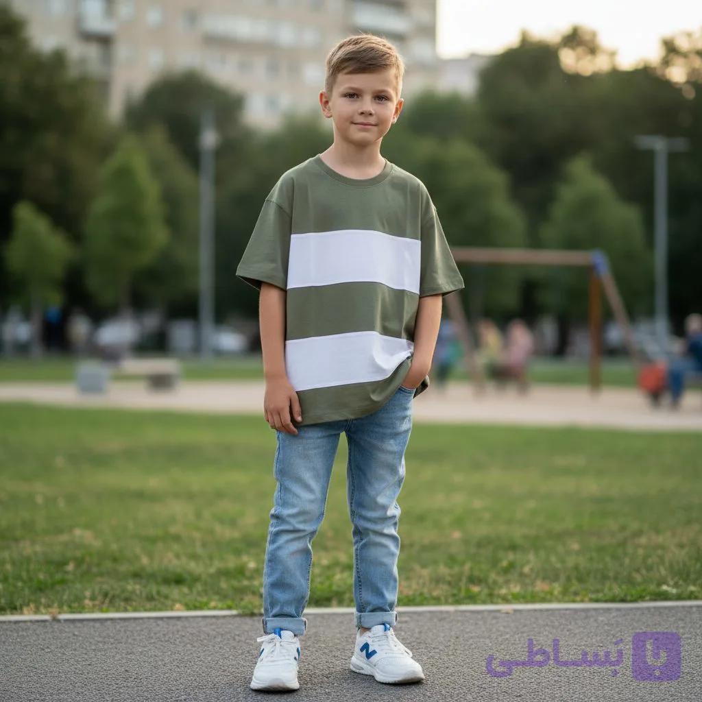 تیشرت لش بچگانه پرچمی مناسب ۲ تا ۱۴ سال — تصویر 1