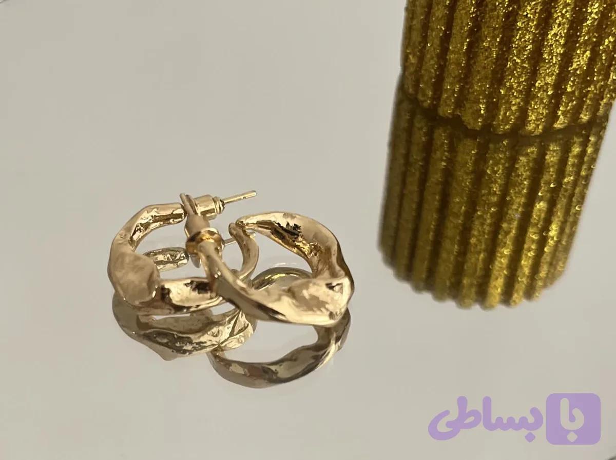 گوشواره زنانه طلایی میخی (کد CUR1U)