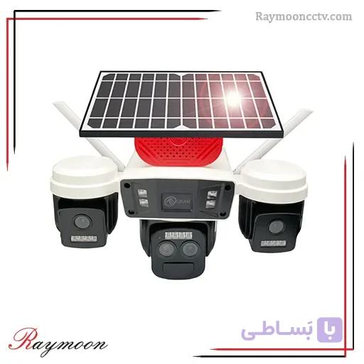 دوربین مینی اسپید دام هوشمند 3 لنز سولار سیم کارتی 10X زوم اوکم مدل O-Kam TZ10 — تصویر 1