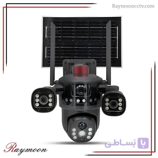 دوربین مینی اسپید دام سولار سیم کارتی سه لنز v380 مدل T64-4G — تصویر 1