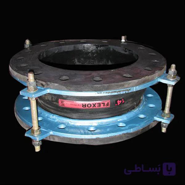 لرزه گیر لاستیکی فلنج دار کلاس 150 مارک قرمز و آبی 16 بار 90 درجه