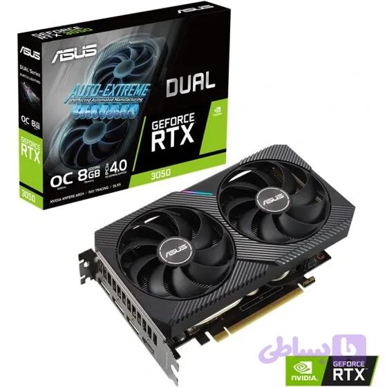 کارت گرافیک ایسوس Dual RTX 3050 OC حافظه 8 گیگابایت درحد نو با گارانتی