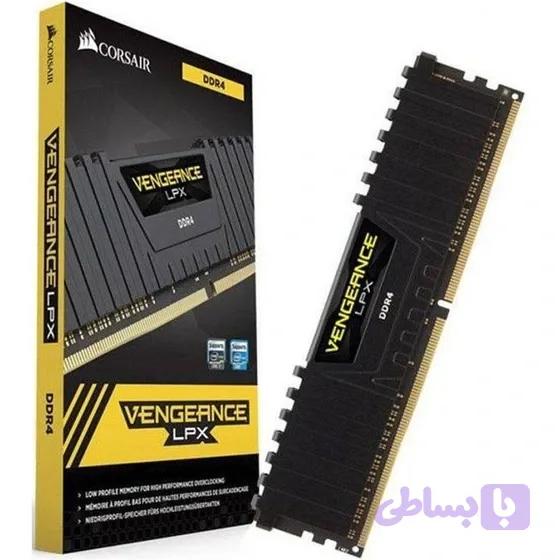 رم کامپیوتر کورسیر تک کاناله مدل Vengeance LPX فرکانس 3200 مگاهرتز DDR4 تایمینگ CL16 حافظه 16 گیگابایت درحد نو