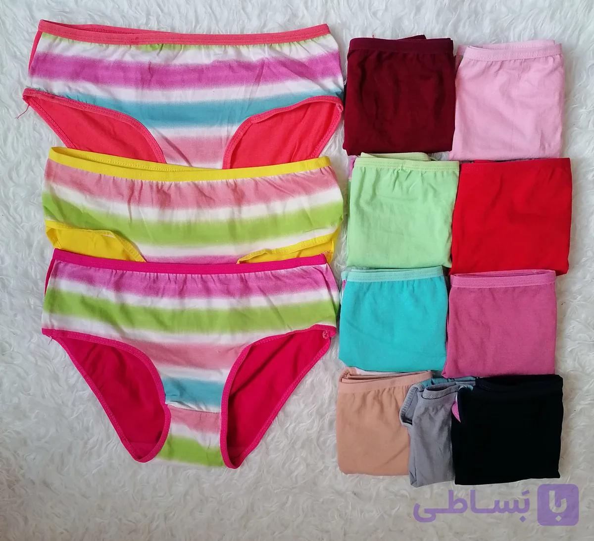 شورت نخی رنگین کمونی زنانه کد 601 — تصویر 1