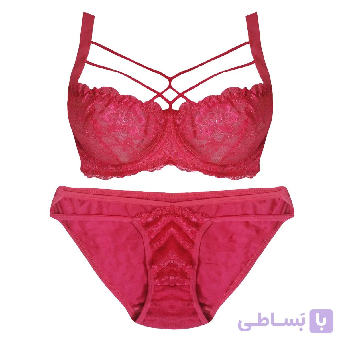 ست شورت و سوتین فنردار صورتی کد 933 — تصویر 1