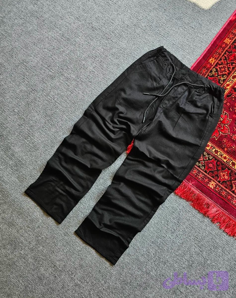شلوار بگ پارچه ای رنگ مشکی