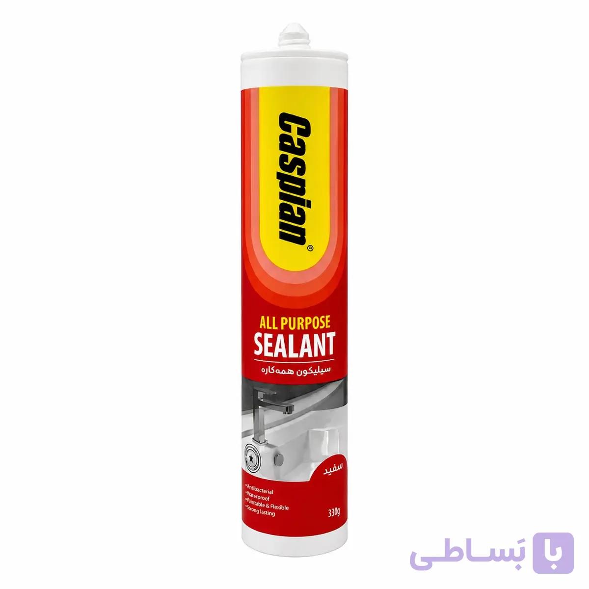 چسب سیلیکون همه کاره کاسپین (سفید) وزن 330 گرم