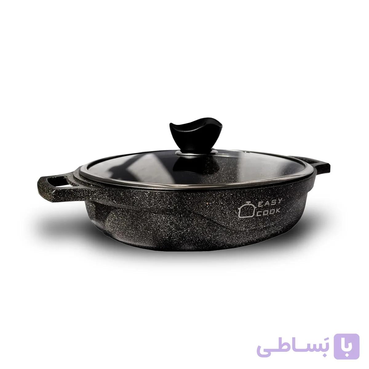 تابه چدن طرح گرانیت دو دسته سایز ۲۸ برند ایزی کوک — تصویر 1