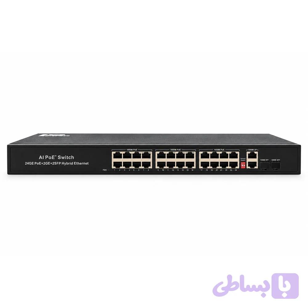 سوئیچ ۲۴ پورت گیگابیتی PoE آی‌پی‌لینک IP-2024GP-2G-2S — تصویر 1