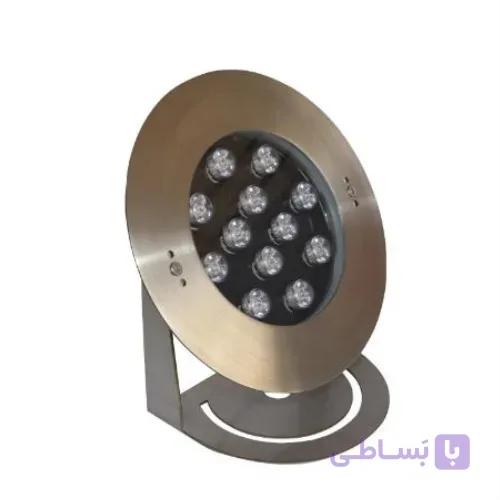 چراغ پایه دار آبنما استیل 24 وات تک رنگ LEDMAN