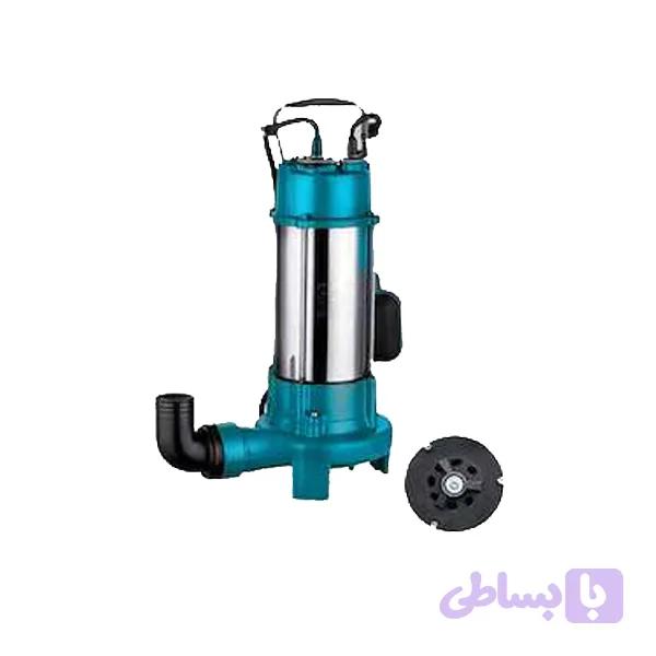 لجنکش استیل سی ان بی 16 متری ۲ اینچ کاتردار تکفاز بدون فلوتر مدل CNB-V1500DF | پمپ لجن کش دو اینچ تک فاز