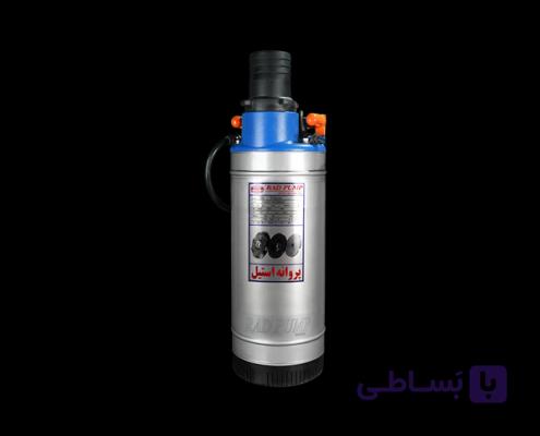 کفکش راد پمپ ۹۰ متری 1/4_1 اینچ 3 اسب استیل بدون فلوتر دوجداره لوله بالا