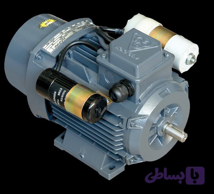 دینام موتوژن 0.37 کیلووات دو خازن کلاچ دار تکفاز نیم اسب بخار