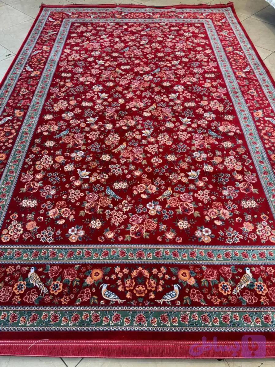 فرش تهران طرح باغ گل لاکی کدlg — تصویر 1