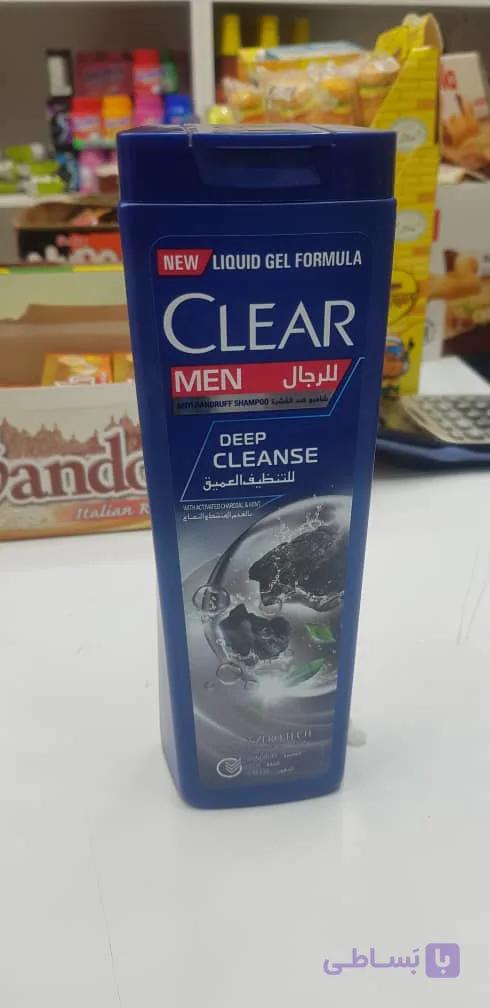 شامپو مردانه ضد شوره وپاک کننده کلیر مدل Deep cleanse میل 350 بارایحه خنک نعناع