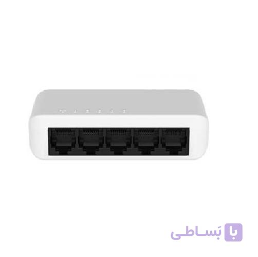 سوییچ شبکه 5 پورت 100-10 برند HRUI مدلHR-SWG0080