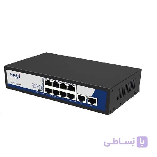 سوییچ شبکه 8 پورت POE برند HRUI مدلHR900AF-82N