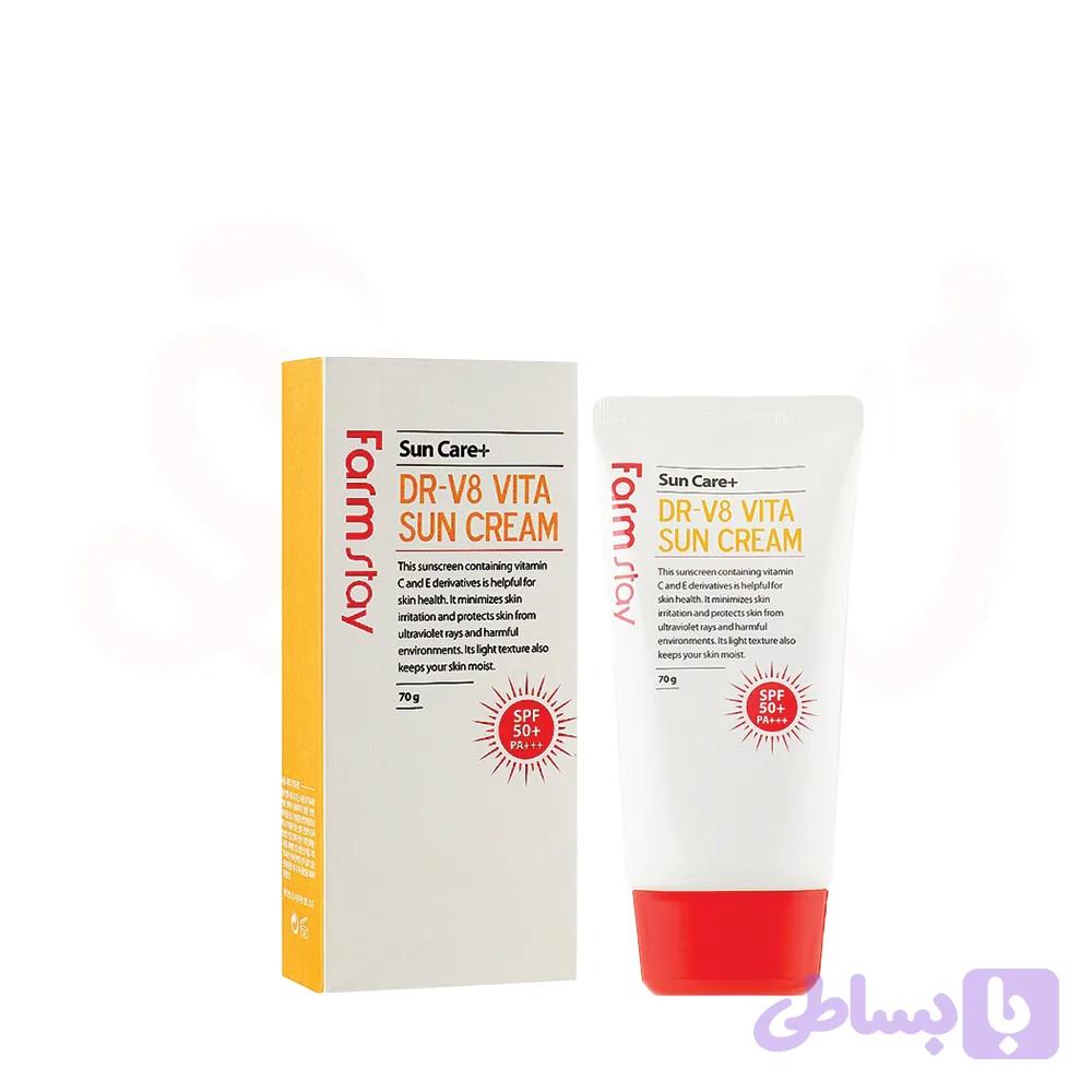 کرم ضد آفتاب بدون رنگ فارم استی SPF 50 مدل DR V8 ‌ مناسب انواع پوست حجم 70 میلی‌لیتر — تصویر 1