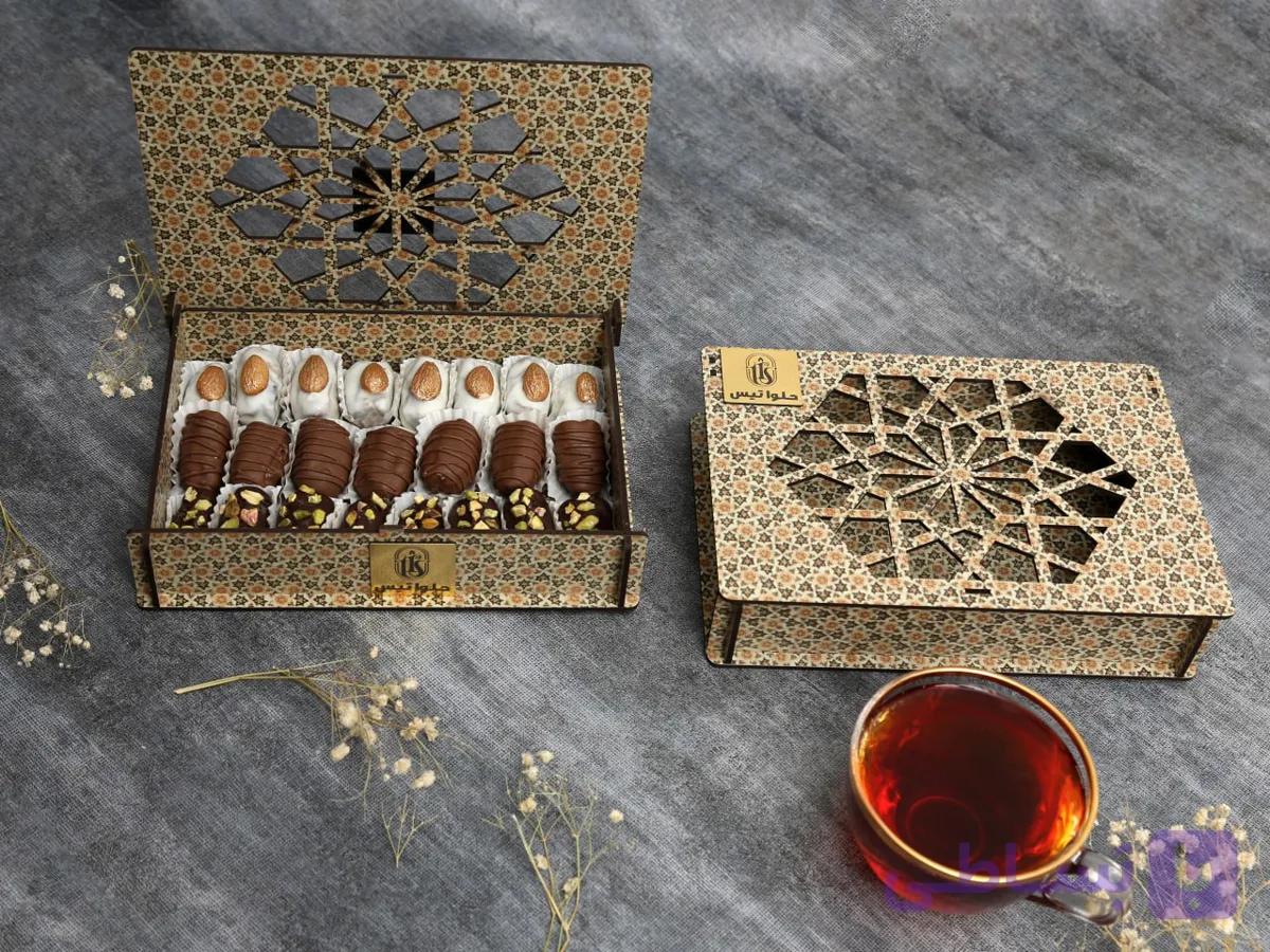 جعبه خرما پیارم روکش شکلات کوچک — تصویر 1