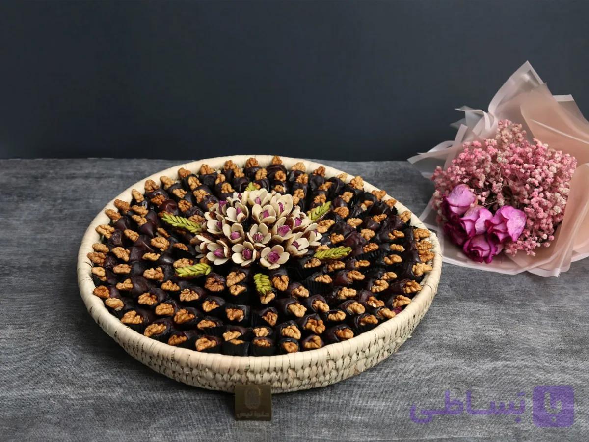 سبد حصیری خرما گردویی — تصویر 1