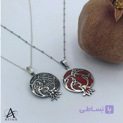 گردنبند نقره طرح دانه دل — تصویر 1