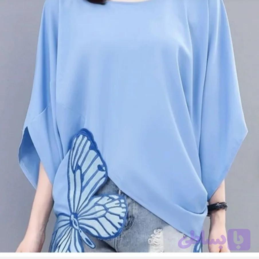 شومیز با گلدوزی پروانه ای