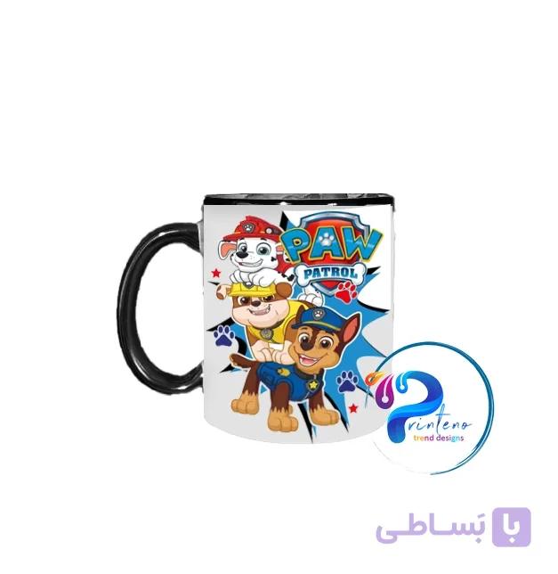 ماگ طرح سگ‌های نگهبان PAW Patrol | دسته مشکی | چاپ سابلیمیشن | هدیه کودک