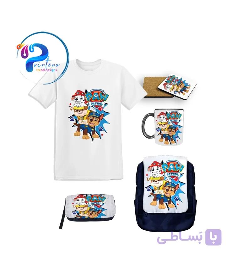ست کامل هدیه سگ‌های نگهبان PAW Patrol | تیشرت، ماگ، کوله، جامدادی و زیرلیوانی | هدیه تولد