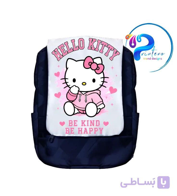 کوله‌پشتی طرح هلو کیتی | Be Kind Be Happy | ضدآب | چاپ سابلیمیشن | مدرسه دخترانه