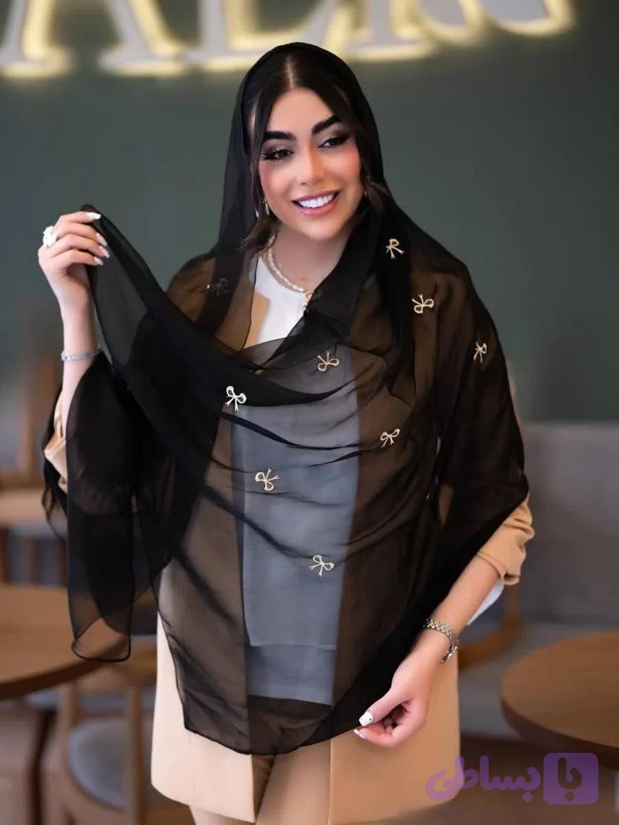 شال پاپیونی کرپ حریر — تصویر 1