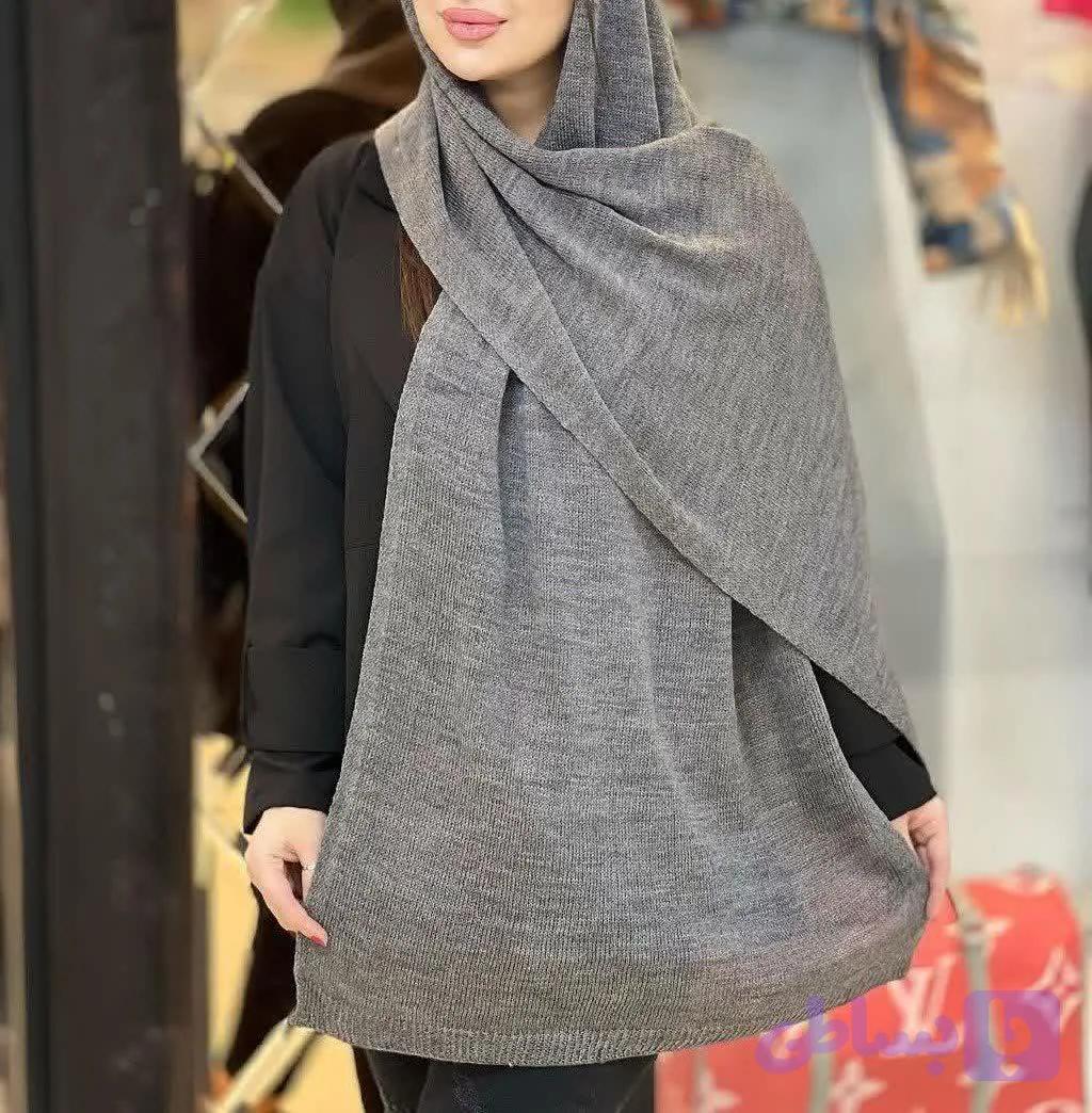 شال بافت ساده و شیک — تصویر 1