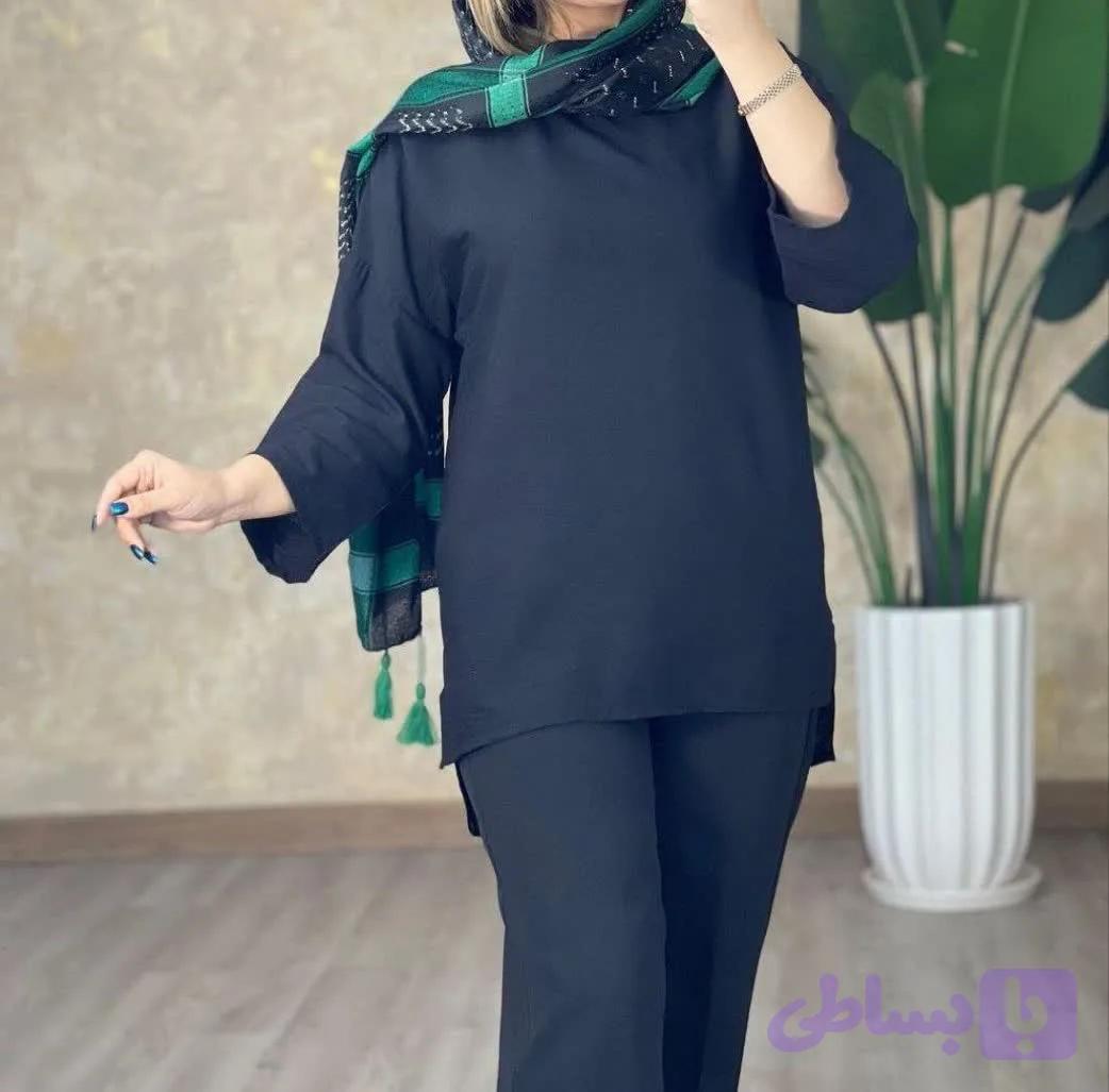 شومیز ساده مشکی محرمی — تصویر 1